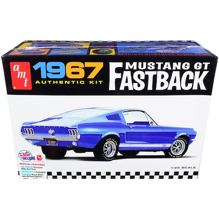 Amt Fastback Skill 2 Model Kit 1 by 25 Scale Model for 1967 Ford Mustang GT AMT1241